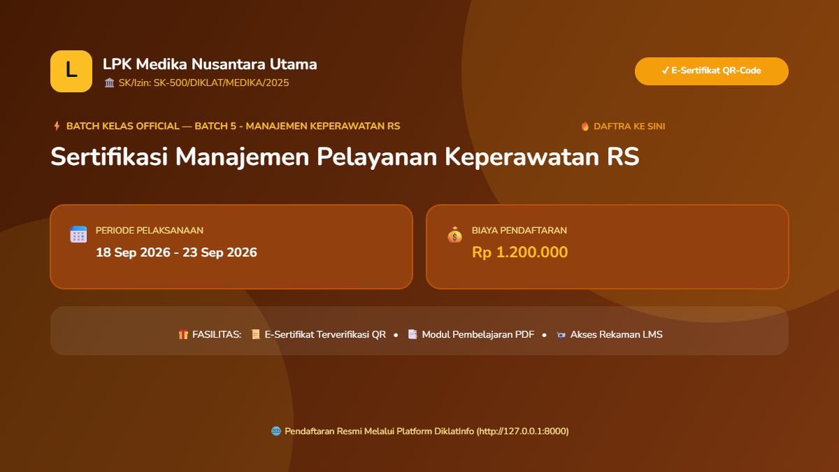Sertifikasi Manajemen Pelayanan Keperawatan RS